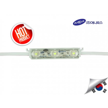 LED Module Korea ANX 3 mata SMD 2835 | 12V IP68 Waterproof + Lensa