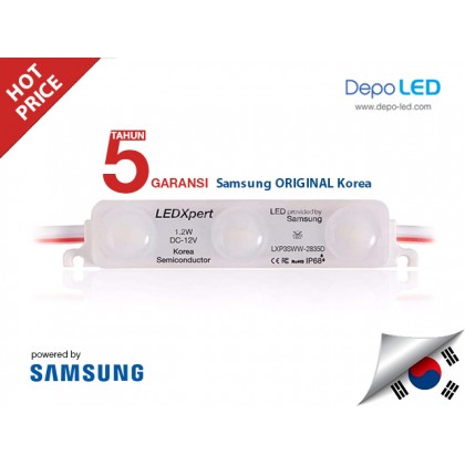 LED Modul SAMSUNG LEDXpert WARM WHITE DOFF 3 mata SMD 2835 | 12V IP68 Waterproof (KOREA)