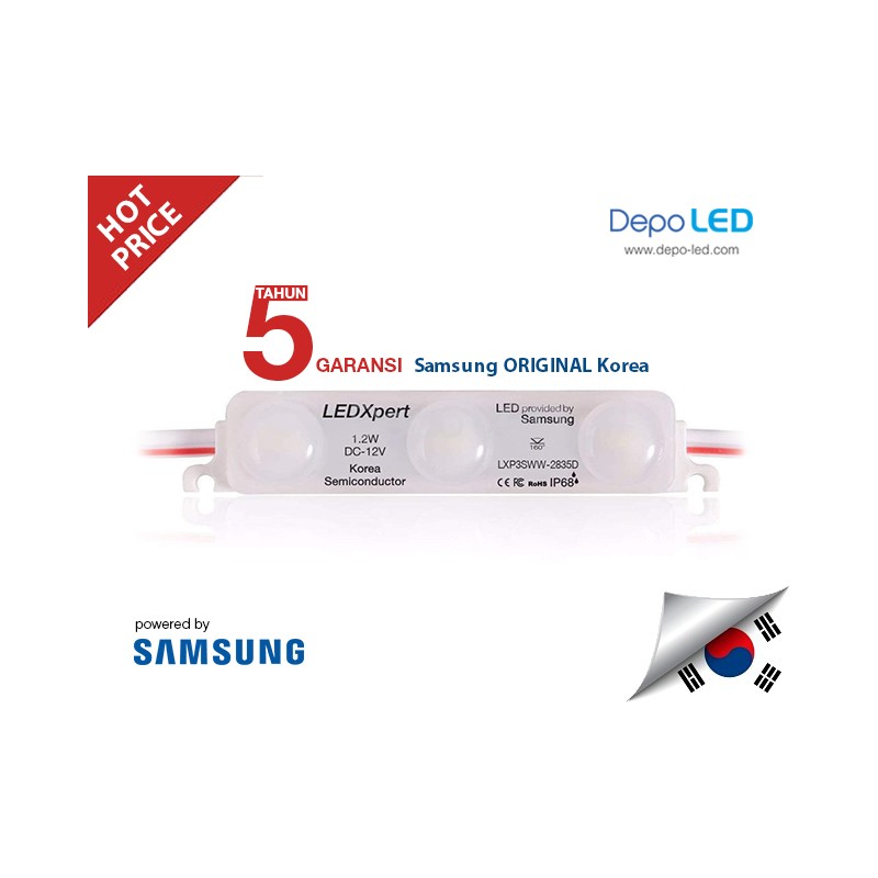 Jual LED Module Samsung 3 mata LEDXpert SMD 2835 (Korea) | Waterproof