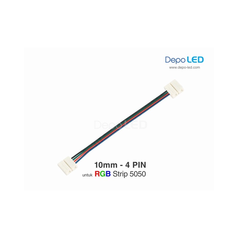 Jual Flexible RGB LED Strip Connector - 4 PIN 10mm SMD 5050 CLIP ke CLIP