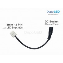 DC Female Socket to CLIP Flexible Connector | 8mm 2 PIN