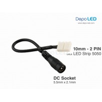 DC Female Socket to CLIP Flexible Connector | 10mm 2 PIN