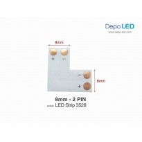 3528 LED Strip Connector PCB Bentuk L | 8mm 2 PIN