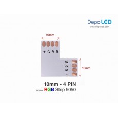 5050 RGB LED Strip Connector PCB Bentuk L | 10mm 4 PIN