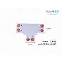 5050 LED Strip Connector PCB Bentuk T | 10mm 2 PIN