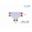 5050 LED Strip Connector PCB Bentuk T | 10mm 2 PIN