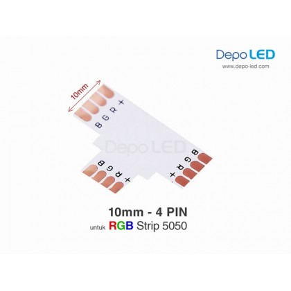 5050 RGB LED Strip Connector PCB Cabang Tiga | 10mm 4 PIN