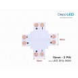 5050 LED Strip Connector PCB Cabang Empat | 10mm 2 PIN