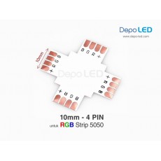 5050 RGB LED Strip Connector PCB Cabang Empat | 10mm 4 PIN