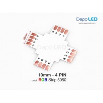 5050 RGB LED Strip Connector PCB Cabang Empat | 10mm 4 PIN